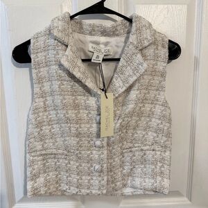 Rachel Zoe Women's Beige Tweed Vest